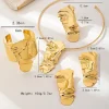ensemble de bijoux abstraits en or pour femmes, accessoire artistique en métal pour femmes, boucles d'oreilles tendance et cool, bracelet, bague pour fête et mariage...