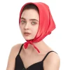 hijab carré en satin pour femme, Écharpes bandana polyvalentes, nouvelle mode, 60x60cm, 2024