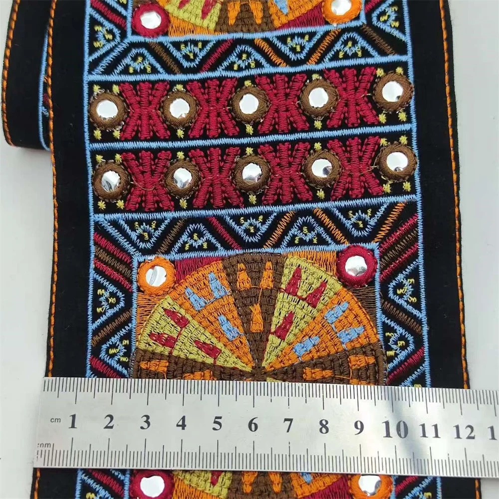 ruban de dentelle brodé, tissu africain, appliques de couture, garniture ronde, chapeau, sac, accessoires vestisens