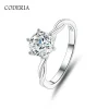 Bagues de mariage en argent S925 plaqué or blanc 18 carats pour femme, bague Moissanite 1 carat, coupe diamant, bijoux boutique, 03/Wear