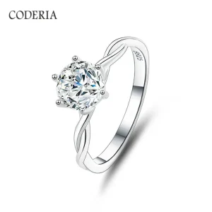 Bagues de mariage en argent S925 plaqué or blanc 18 carats pour femme, bague Moissanite 1 carat, coupe diamant, bijoux boutique, 03/Wear