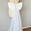 robe de mariée en satin pour femmes, ceinture, gros nœud, accessoires élégants détachables, nœud en tulle, décoration de robe de mariée
