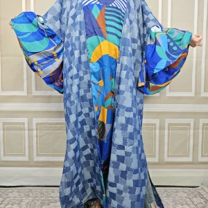 Robe caftan en denim à manches volantées pour femmes, mode africaine, décontracté, Europe, haute qualité, adt, longue Abaya, printemps, offre spéciale, nouveau Robe caftan en denim à manches volantées pour femmes, mode africaine, décontracté, Europe, haute qualité, adt, longue Abaya, printemps, offre spéciale, nouveau