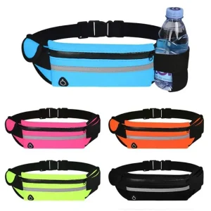 Sac de taille de course étanche pour hommes et femmes, ceinture de sport, sac de sport, support de téléphone, sac de taille de ceinture de course à vélo, portefeuille de maintien dans l&rsquo;eau