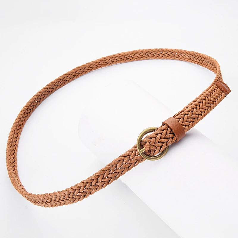 Ceinture bohème tressée en corde de cire pour femmes, gothique, Vintage, accessoires pour robe en jean, ceinture à la mode, Design Simple, boucle ardillon