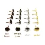 100 pièces Dia 11mm punaise décorative tapisserie clou punaise pour coffre à bijoux boîte à vin en bois étui meubles canapé porte 4 couleurs