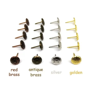 100 pièces Dia 11mm punaise décorative tapisserie clou punaise pour coffre à bijoux boîte à vin en bois étui meubles canapé porte 4 couleurs