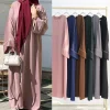 abaya en satin pour femme musulmane, robe Éducative, kaftan noir islamique, vêtement modeste pour ramadan, dubaï