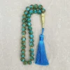 bracelet de bijoux en verre fait à la main, 10mm, 33 perles, chapelet musulman du ramadan tasbih, perles de prière arabe islamique, bracelets porte bonheur pour festival