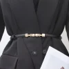 Ceinture fine en cuir PU pour femmes, boucle en perles, élégante, réglable, sauvage, pour robe, jupe, bretelles décoratives, nouvelle collection