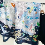 Injplanchers f-Châles à Bords Roulés pour Femme, Grand Bandana, Ceinture, Foulard pour Cheveux et Cou, Accessoires de Créateur, Printemps