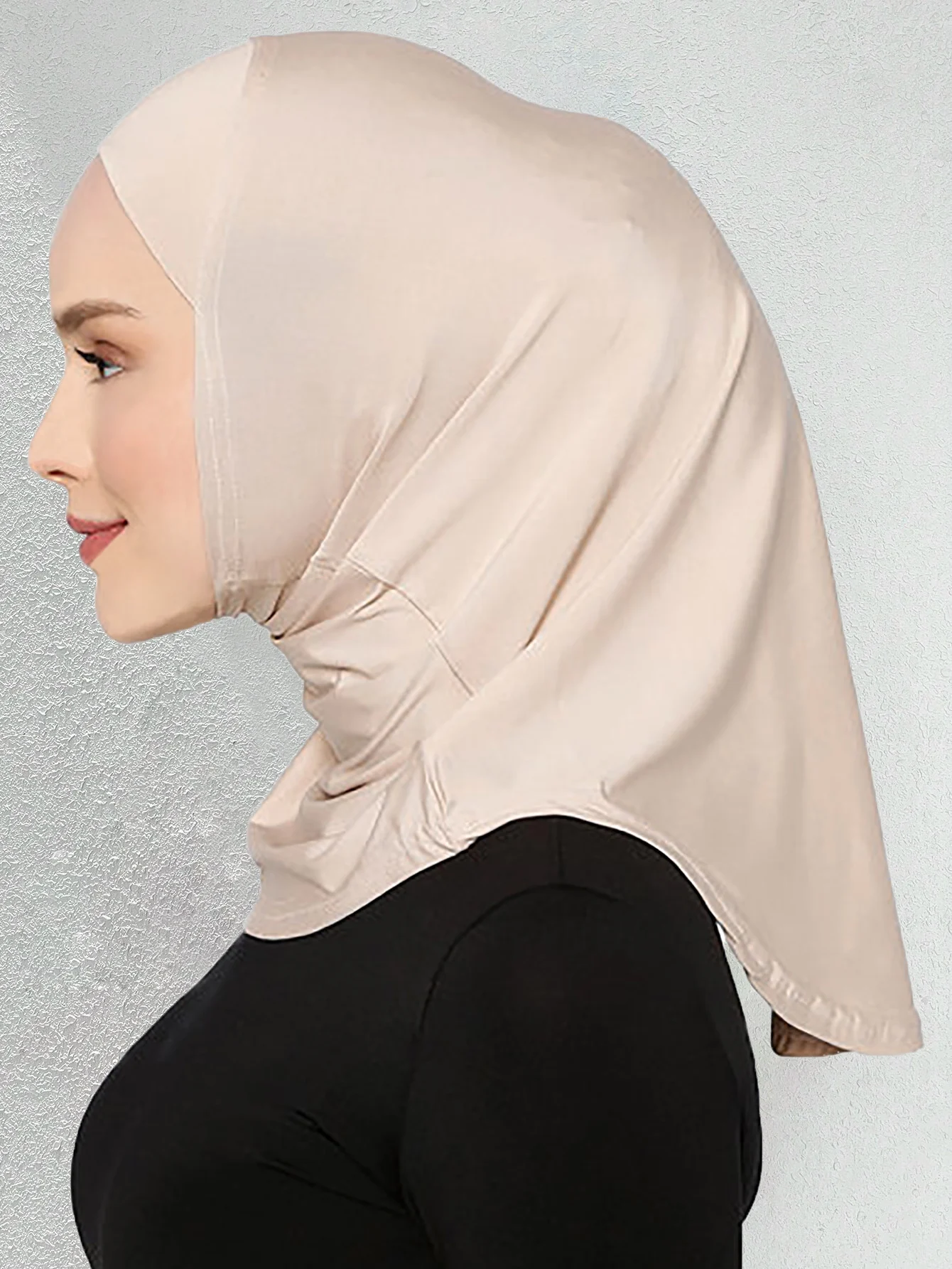 hijab de sport en polyester pour femme musulmane, couvre chef élégant pour document solide, toutes saisons, 1pc