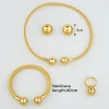 bijoux africains à la mode pour femmes, bagues plaquées or italien, ensembles de boucles d'oreilles, collier de mariage, pendentif, cadeau de fête de dubaï