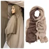 Foulard Hijab de luxe de couleur dégradée, Bandana Long, Turban islamique à bord large pour femmes