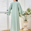 abaya robe longue arabe avec perles pour femme, tenue de soirée musulmane, caftan jalabiya, dubaï, maroc, educatif, ramadan, eid