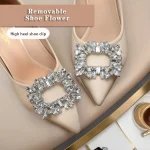 Clips pour chaussures de mariage-1 paire de boucles en strass cristal pour talons de mariée-chaussures à talons hauts avec fermoirs en strass comme accessoires