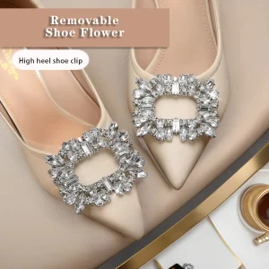 Clips pour chaussures de mariage-1 paire de boucles en strass cristal pour talons de mariée-chaussures à talons hauts avec fermoirs en strass comme accessoires