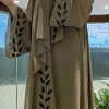 ensemble 2 pièces de vêtements du moyen orient | femmes en mousseline de soie abaya turquie caftan robe longue musulmane abayas robe + foulard