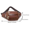 mode hommes en cuir fanny sac pour pochette de téléphone mâle en cuir sacs de messager marque fanny pack mâle voyage taille sac