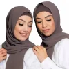 hijabs en mousseline de soie avec casquettes intérieures assorties pour femmes musulmanes, écharpe de sauna, châle, sous écharpe, casquettes en jersey