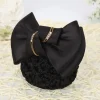 pince à cheveux coréenne en satin avec ruban de chignon en filet, couverture de chignon élégant pour dames, épingles à cheveux, barrette, accessoires pour cheveux pour femmes
