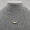 100% perle naturelle élégant multiple petite perle d&rsquo;eau douce pendentif chaîne mince collier en acier inoxydable femme bijoux