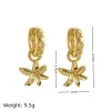 boucles d'oreilles en acier inoxydable plaqué or 18 carats pour femmes, bijoux cadeaux rétro en émail rouge pour femmes