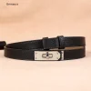 ceinture fine élégante en cuir véritable pour femmes, cintré à la taille élégant pour robes, accessoire de taille à la mode