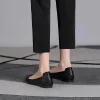 chaussures noires plates de bureau pour femmes, mocassins décontractés en cuir, mode parker pointue, chaussures plates pour jeunes, style coréen l
