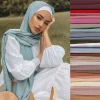 Femmes musulmanes en mousseline de soie Hijab châles écharpe Modal coton Jersey Hijabs plaine douce pour femme musulman Voile bandeau 70*180 cm islamique Femmes musulmanes en mousseline de soie Hijab châles écharpe Modal coton Jersey Hijabs plaine douce pour femme musulman Voile bandeau 70*180 cm islamique
