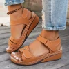 femmes sandales été nouveau bout ouvert mode sandales 2025 nouveau doux sexy boucle compensée chaussures orthopédiques femme sandalias de mujer