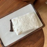 Sac à main français Vintage à fleurs pour femmes, 1 pièce, trousse de maquillage élégante, organisateur Compact avec pompon marron, fermeture éclair, pour femmes, anniversaire