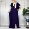 abayas africaines en coton pur pour femmes, caftan islamique, maxi, manches courtes, robe musulmane décontractée avec Écharpe de sauna, nouvelle collection