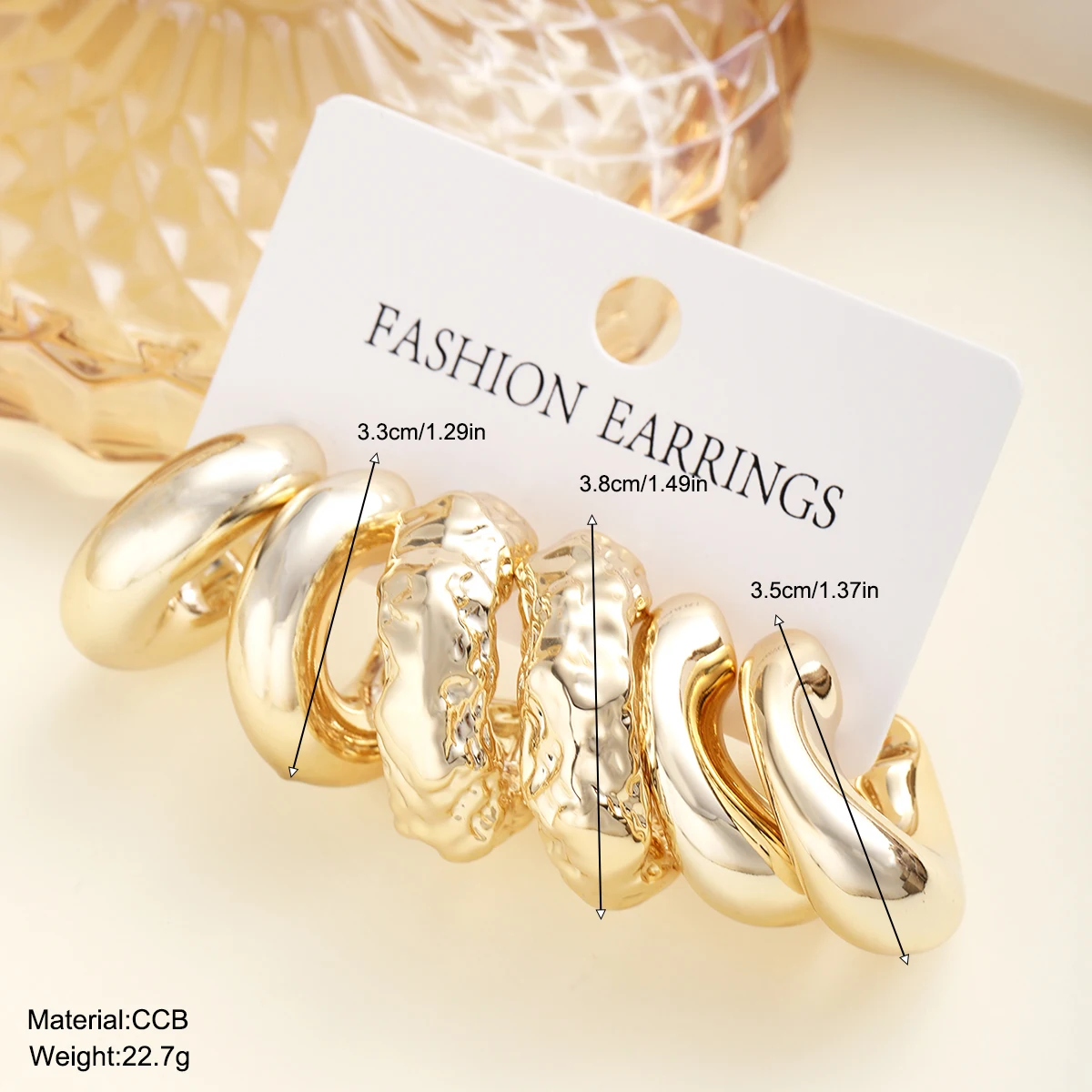 Boucles d'oreilles minimalistes en forme de C pour femmes, mode classique européenne et américaine, cadeaux pour mères et meilleurs amis, 03/Wear, 6 pièces par ensemble