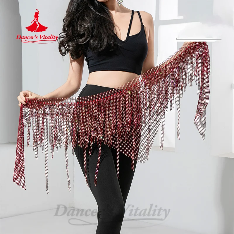 ceinture de danse du ventre pour femmes, écharpe triangulaire à pampilles, accessoires de compétition pour enfants et adultes, ceintures d'entraînement pour filles, chaîne de taille