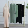 uni 2025 vêtements pour femmes musulmanes nida broderie abaya dubaï cardigan modeste abaya robes pour femmes avec hjiab assorti