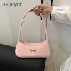 sac sous les bras avec nœud en pu pour femmes, sac à aisselles élégant de grande capacité, sac hobo chic avec fermeture éclair, sac à bandoulière élégant, sac de voyage en plein air