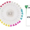 Épingles à coudre de grande taille 47mm, 30 pièces/plaque, bricolage, couleur, aiguille nacrée, positionnement, fixation, Bouquet, aiguilles décoratives