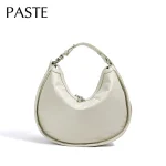 2025 nouveau Design Chic couleur cerise demi-lune ronde femmes fourre-tout brillant en cuir de vache femme sac à bandoulière haut de gamme sac à main