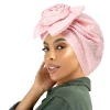 casquette africaine mariage nigérian gele indien femmes hijab en relief front grande fleur foulard chapeau couleur unie chapeau musulman