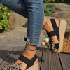 sandales à semelle épaisse compensée pour femmes, sexy, imprimé léopard, nœud, pour les déplacements quotidiens, plage, fête, loisirs, mode, sandales polyvalentes