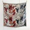 Foulard 100% soie imprimé Floral à l&rsquo;encre, foulard 90 foulards en soie naturelle, châle pour accessoires vestimentaires à la mode