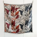 Foulard 100% soie imprimé Floral à l&rsquo;encre, foulard 90 foulards en soie naturelle, châle pour accessoires vestimentaires à la mode