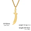 eueavan islamique imam ali zulfiqar épée pendentif collier en acier inoxydable calligraphie arabe colliers musulmans bijoux religieux