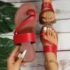 sandales plates ouvertes pour femmes, chaussures de plage décontractées, grande taille, été