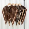 foulard carré imprimé léopard avec diamants pour femme, hijab musulman, à la mode, de styliste, pour sauna, châle, nouvelle collection
