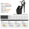 beige femmes chaussures 20cm talon noir sexy super haut pôle danse fête talons hauts 8 pouces sandales plate forme grande taille chaussures de mariage
