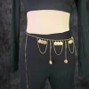 ceinture de danse du ventre personnalisée, chaîne de taille, petite chaîne en métal ondulé courbé, tête humaine, pièce de gong en cuivre, chaîne de taille or argent