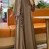 eid abaya musulman pour femmes robe brodée avec écharpe 2 pièces ensemble dubaï arabe longue robe maroc abayas caftan foulard magnifique