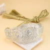 ceinture de mariée marocaine en cristal pour femmes, robe ethnique arabe, corde, chaîne de taille creuse, bijoux de fête quotidiens